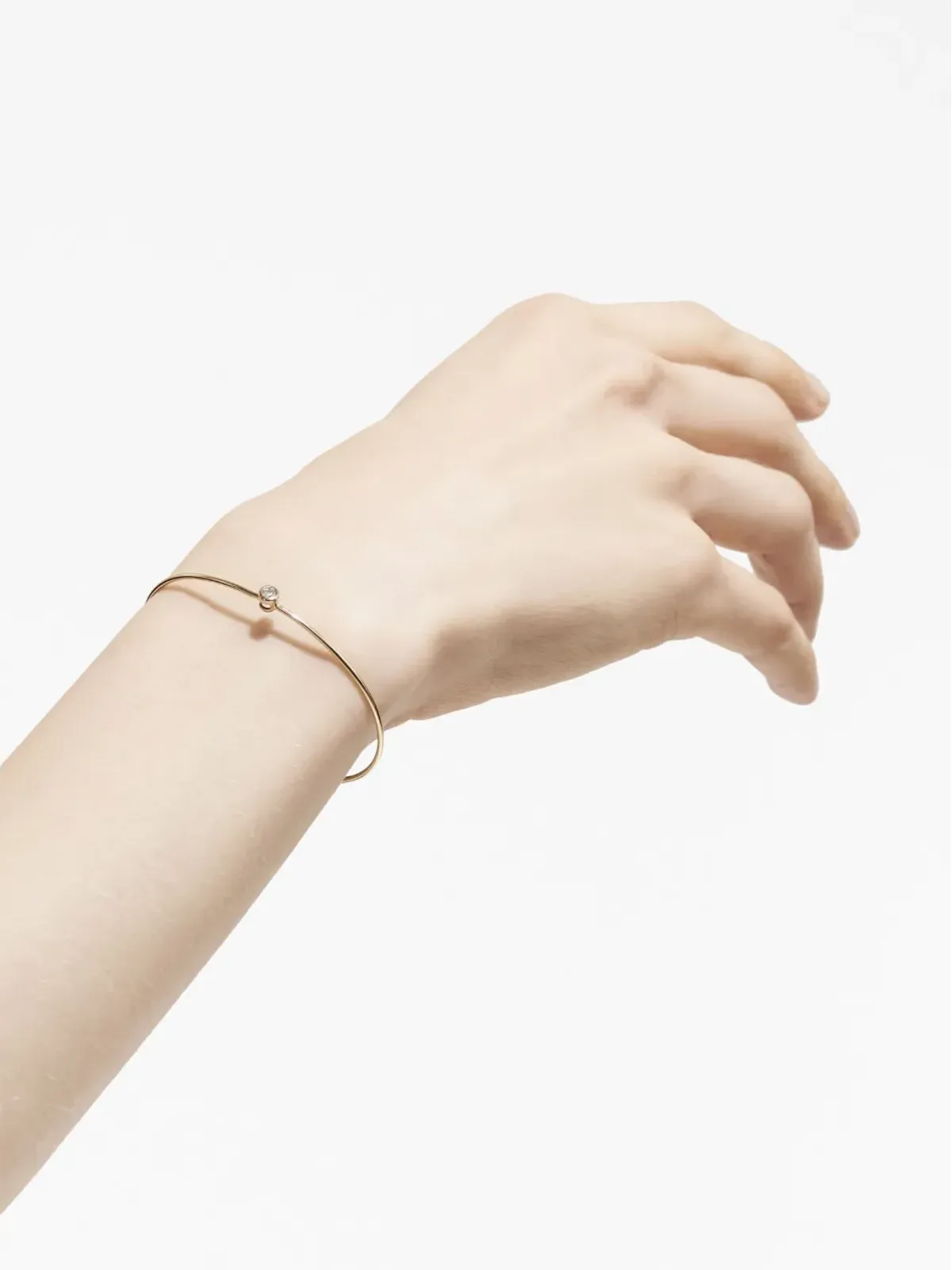 Shihara 18kt イエローゴールド ワンストーン・フープ・ダイヤモンド ブレスレット - 画像4