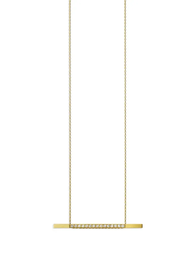 Shihara Shihara 18kt yellow gold Bar 02 diamond necklaceの商品画像