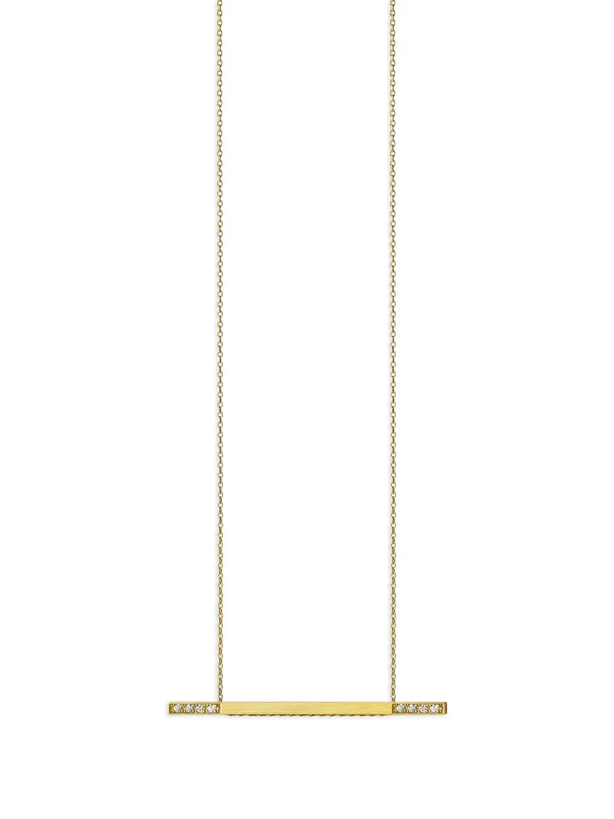 Shihara 18kt yellow gold Bar 02 diamond necklace - 画像4