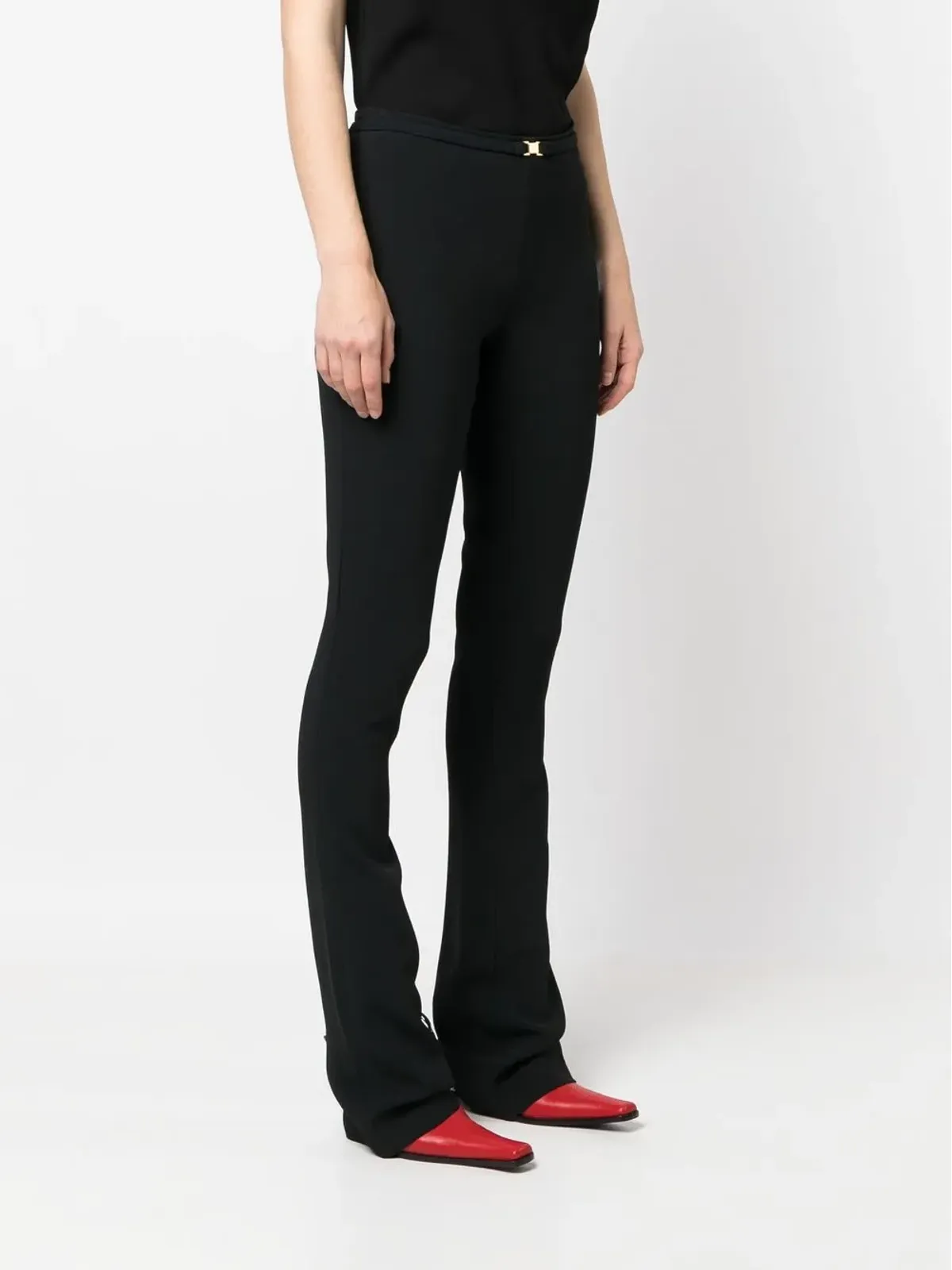 Blumarine ロゴバックル付きフレアパンツ - 画像3