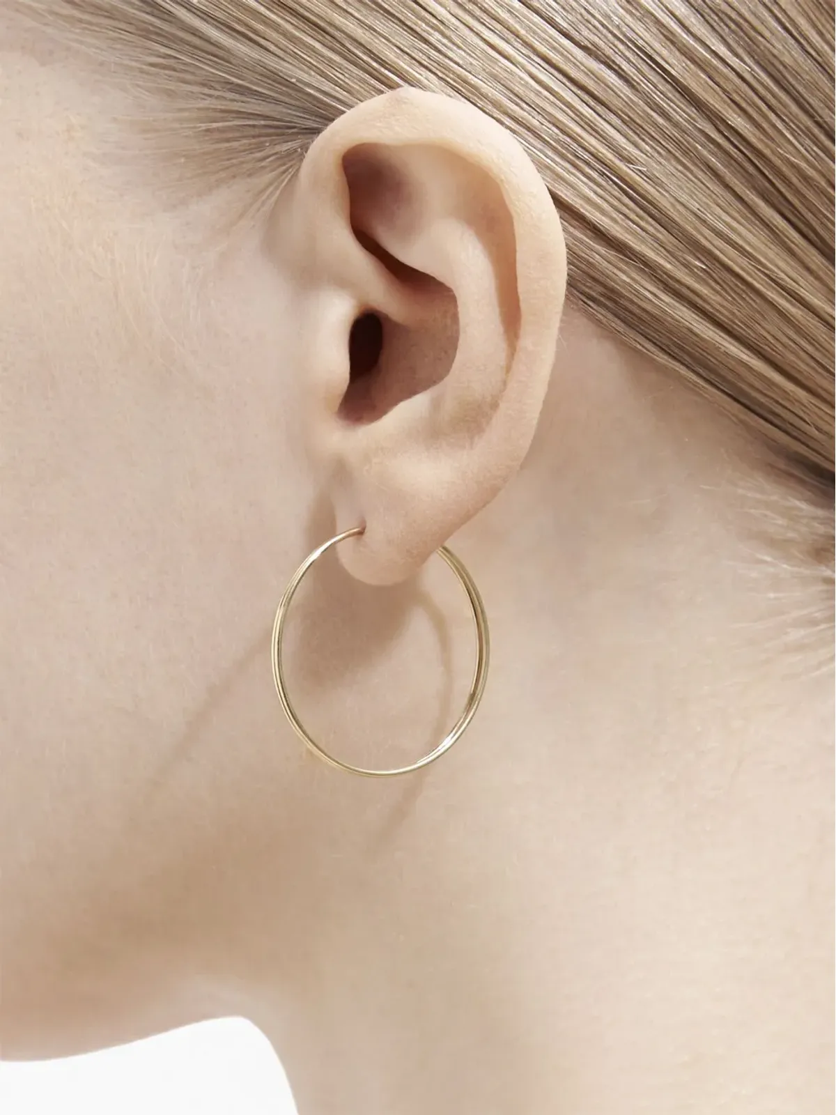 Shihara 18K イエローゴールド ダブルフープ 30 イヤリング - 画像5