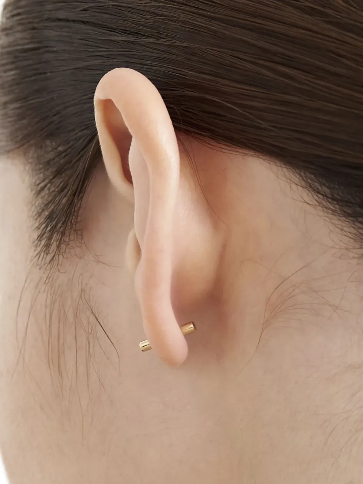 Shihara 18kt イエローゴールド バーピン ピアス - 画像3