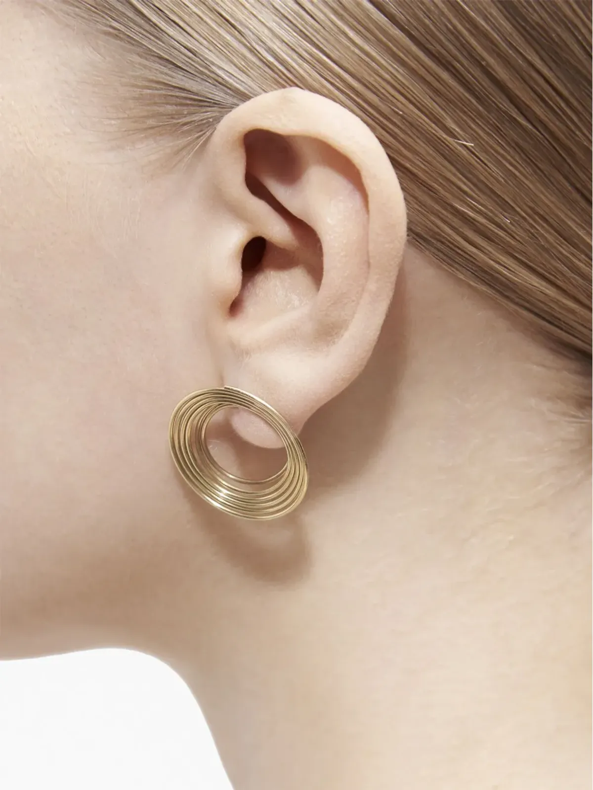 Shihara 18K イエローゴールド フラットフープ 02 イヤリング - 画像5