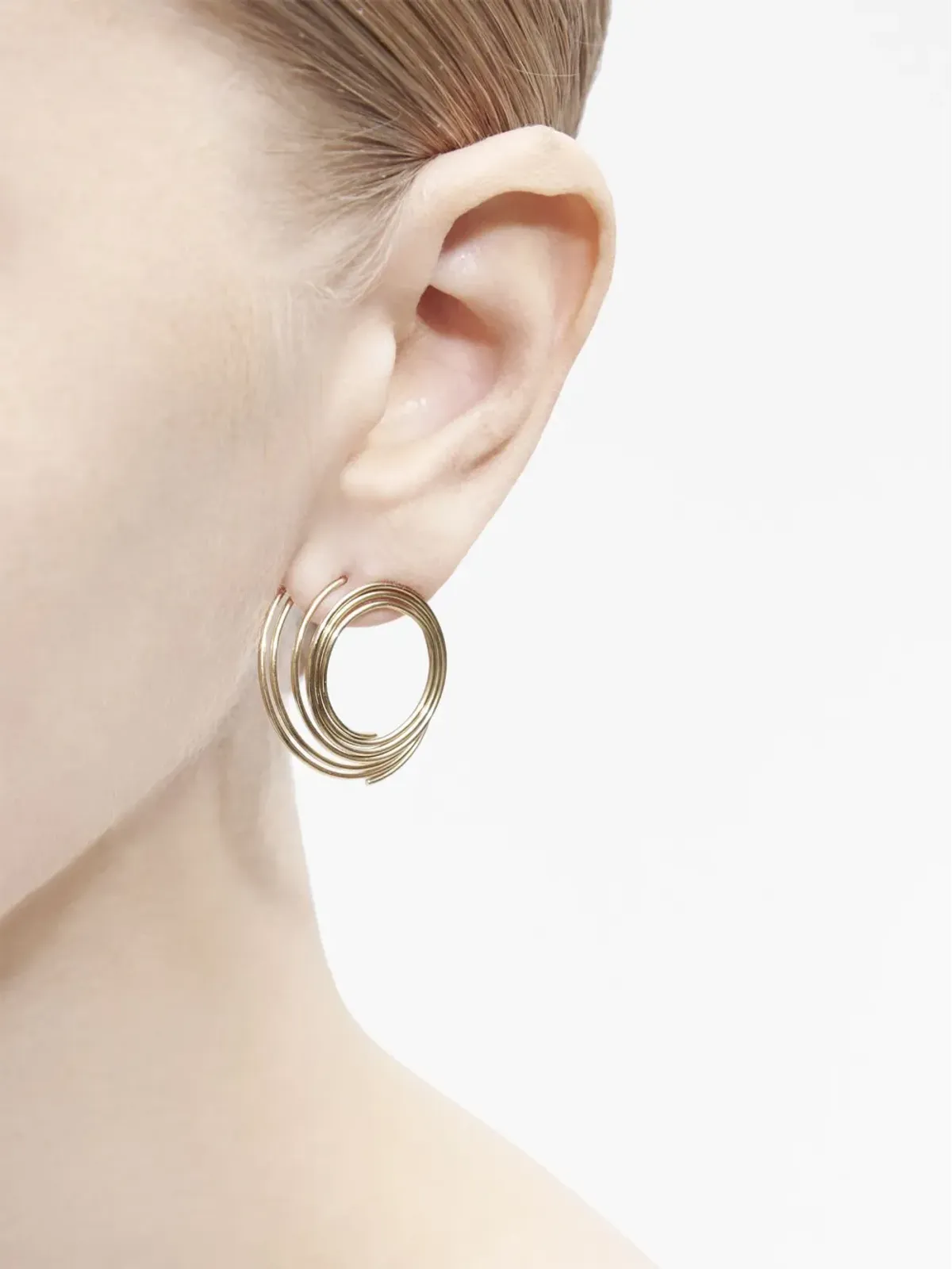 Shihara 18K イエローゴールド フラットフープ 02 イヤリング - 画像4