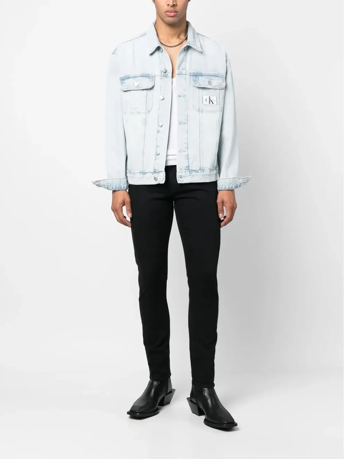 Calvin Klein スリムフィットミッドライズジーンズ ブラック - 画像2