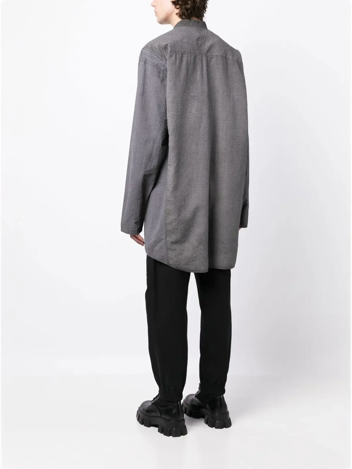 Nicolas Andreas Taralis バンドカラーコットンシャツ グレー - 画像4