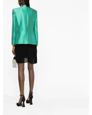 Alberta Ferretti サテン縁取りのシングルブレストブレザー - サムネイル4