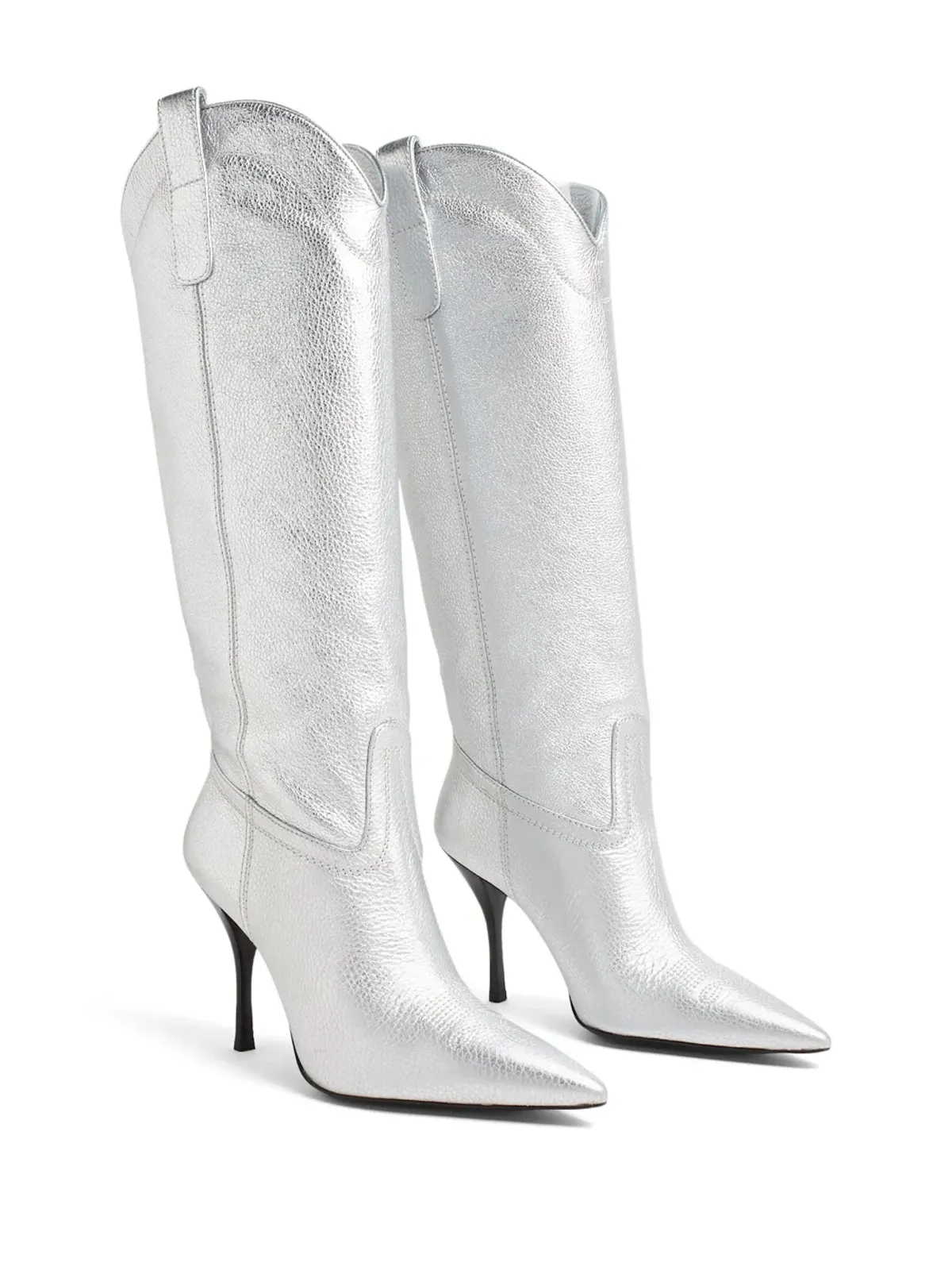 Stuart Weitzman メタリックハイカウボーイブーツ - 画像5