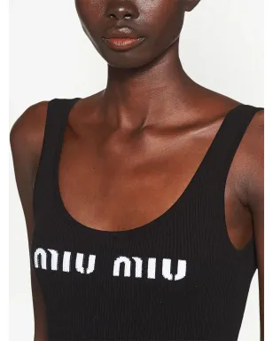 Miu Miu ロゴプリント オープンバック ドレス - サムネイル5