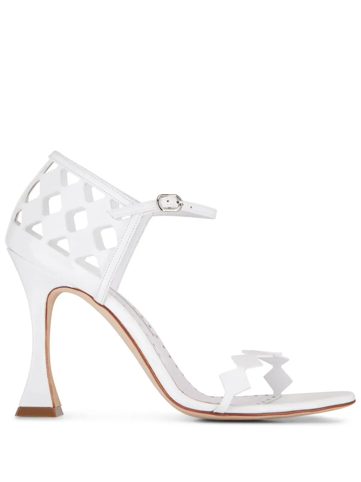 Manolo Blahnik カットアウトレザーサンダル - 画像1