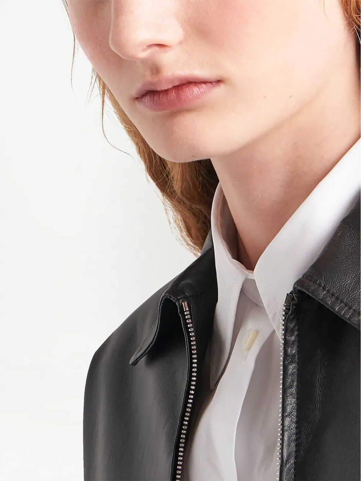 Prada クロップドレザージャケット - 画像5