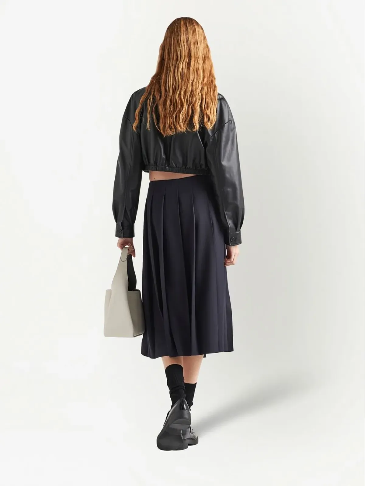 Prada クロップドレザージャケット - 画像3