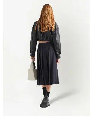 Prada クロップドレザージャケット - サムネイル3