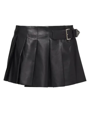 Prada プリーツレザー ミニスカート - サムネイル1