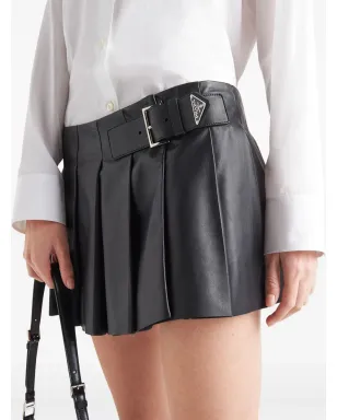 Prada プリーツレザー ミニスカート - サムネイル5