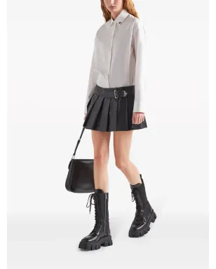 Prada プリーツレザー ミニスカート - サムネイル2