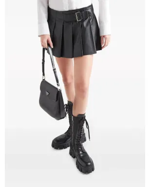 Prada プリーツレザー ミニスカート - サムネイル4