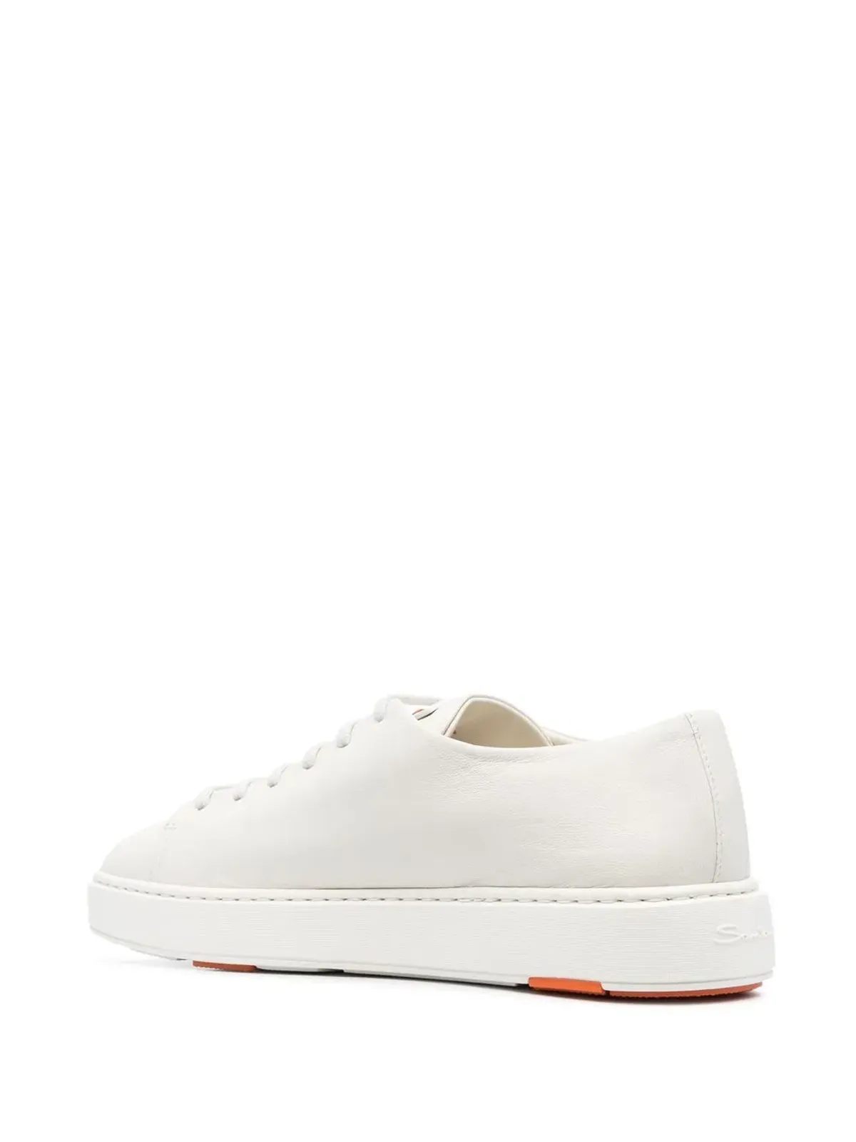 Santoni エンボスロゴ タン ローカットスニーカー - ホワイト - 画像3