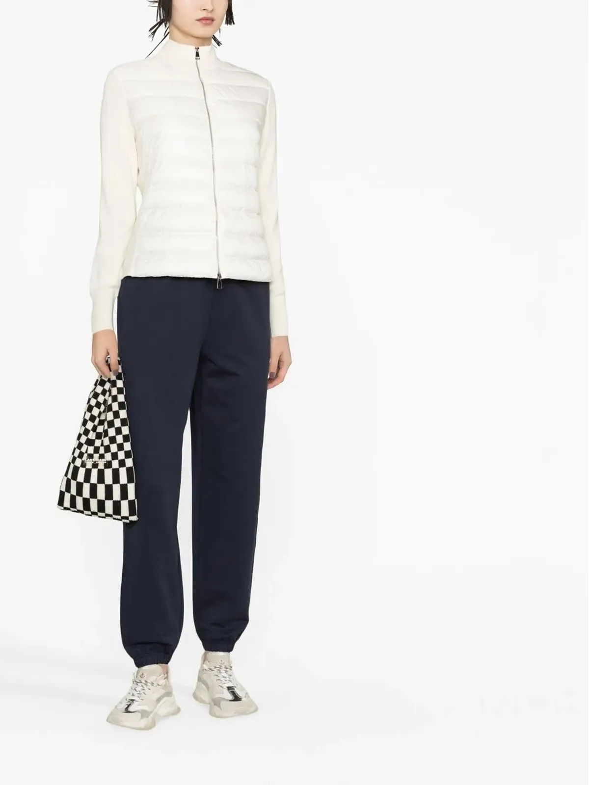 Moncler キルテッドニットパネルジップアップジャケット - 画像2