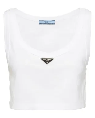 Prada トライアングルロゴ クロップトップ - サムネイル1