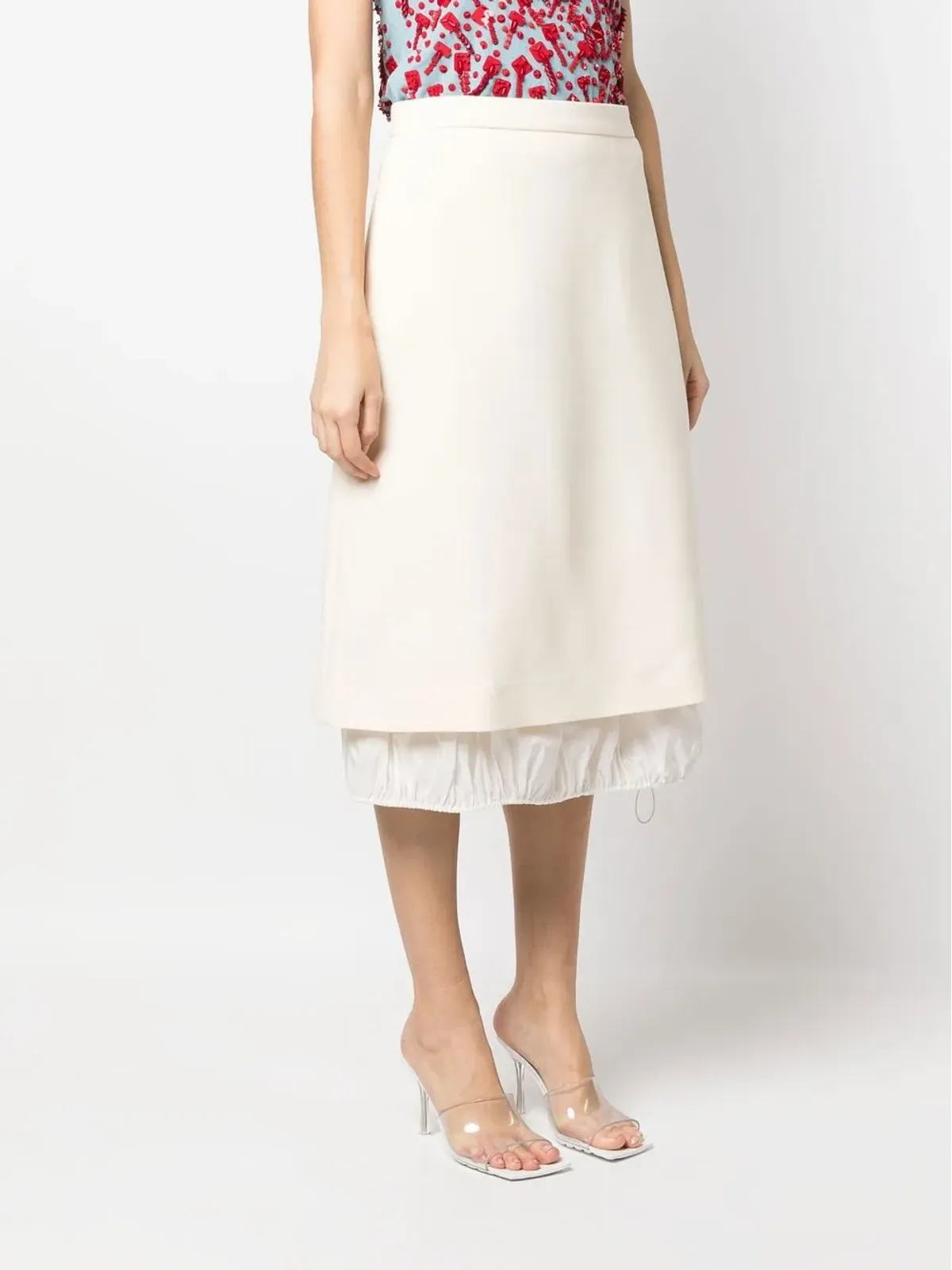 Tory Burch ダブルフェイス ウール ミディスカート - 画像3