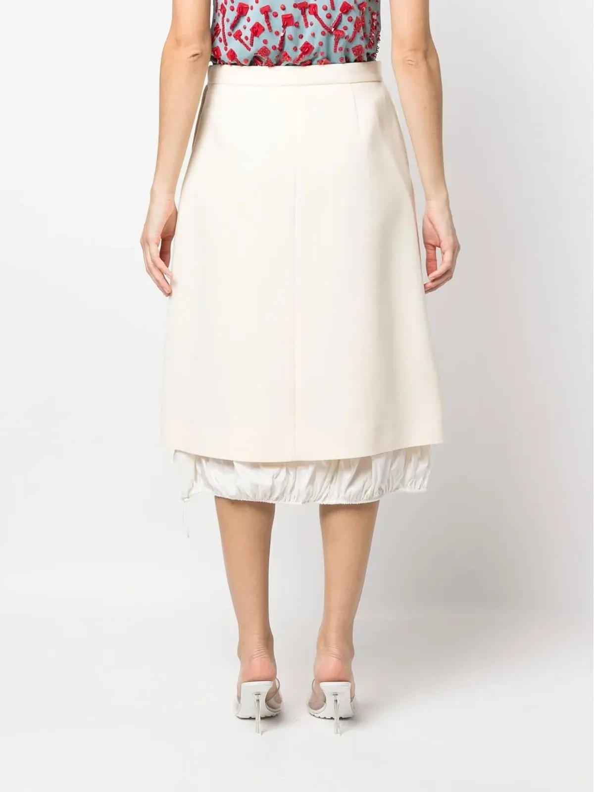 Tory Burch ダブルフェイス ウール ミディスカート - 画像4