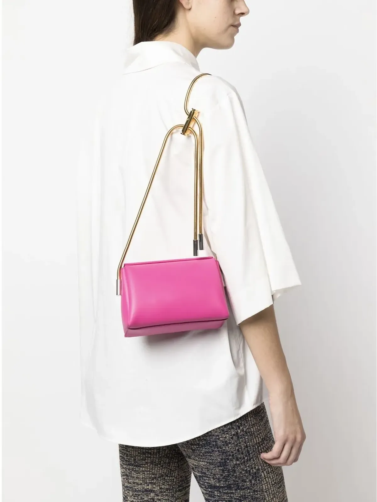 Marni round snake chain leather shoulder bag - Pink - 画像2