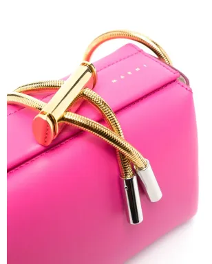 Marni round snake chain leather shoulder bag - Pink - サムネイル4