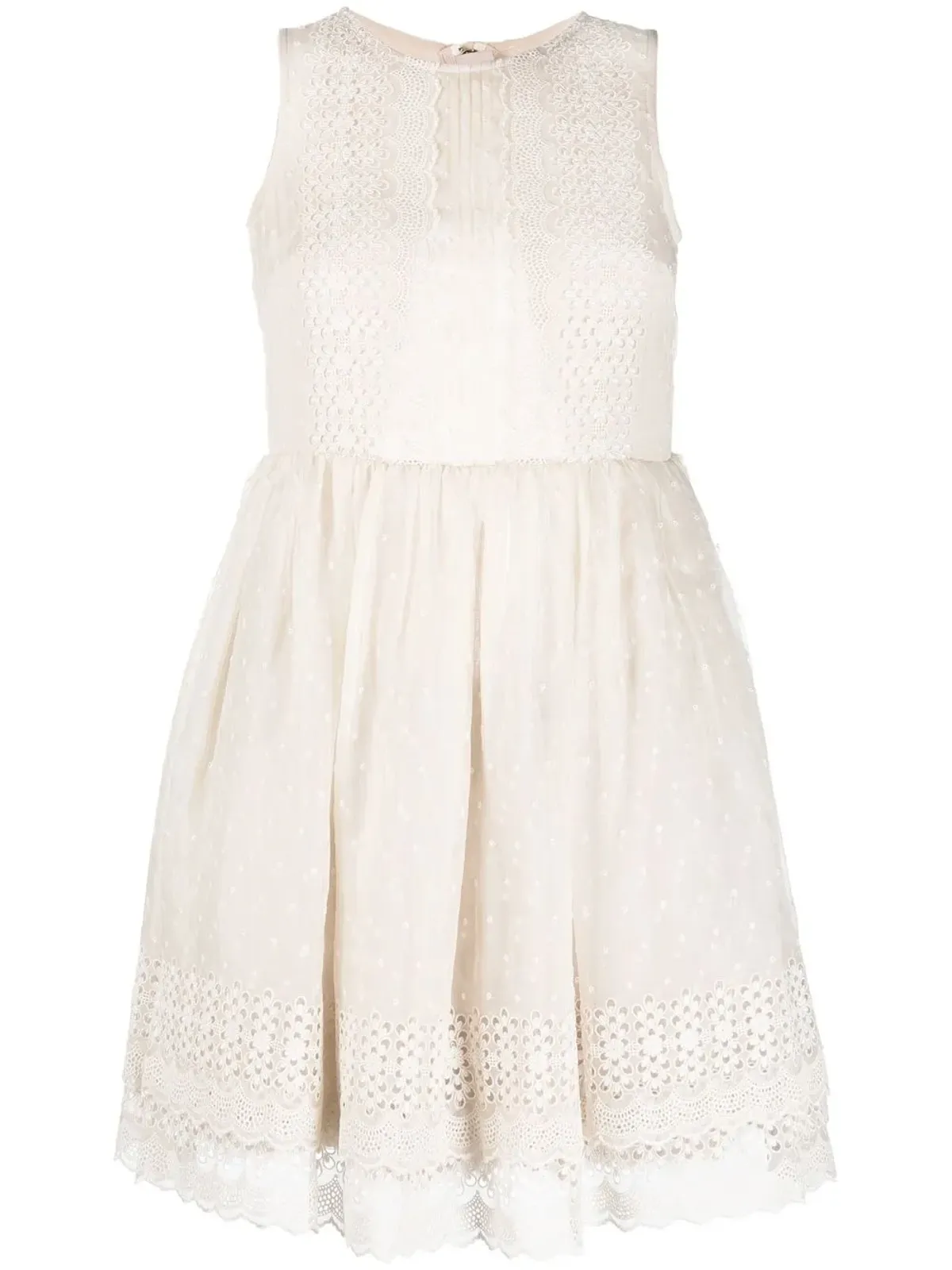 Valentino Garavani Pre-Owned レースパネル付きノースリーブドレス - 画像1