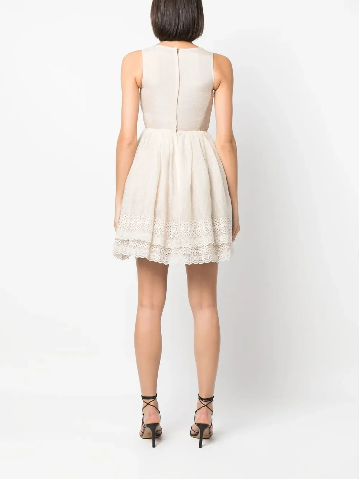 Valentino Garavani Pre-Owned レースパネル付きノースリーブドレス - 画像4