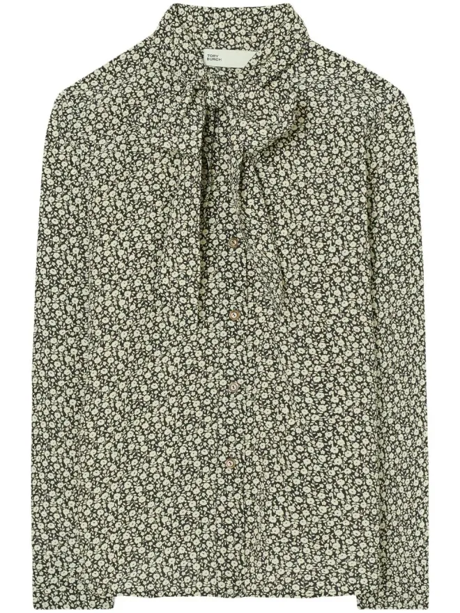 Tory Burch Tory Burch 小花柄プリントのリボン付きブラウスの商品画像