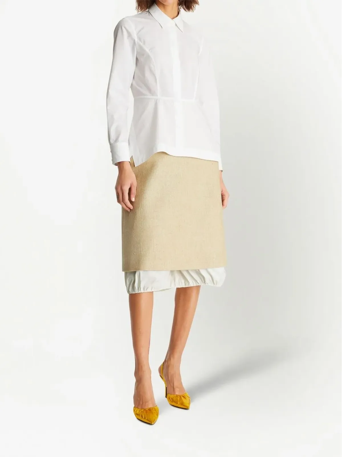Tory Burch ペプラムコットンポプリンシャツ - 画像2