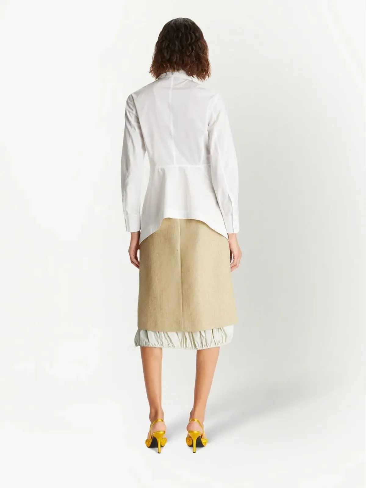 Tory Burch ペプラムコットンポプリンシャツ - 画像3