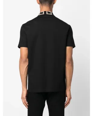Versace 刺繍入りショートスリーブポロシャツ - ブラック - サムネイル4