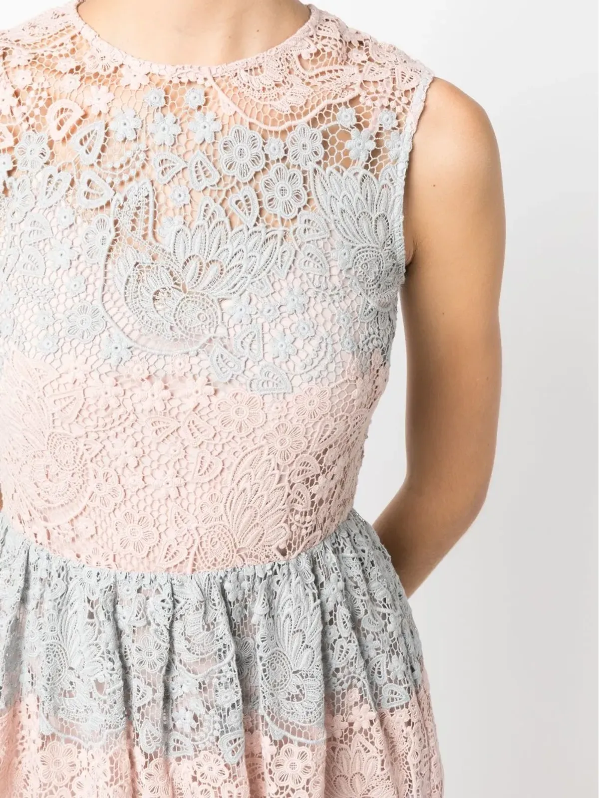 Valentino Garavani Pre-Owned 2000s colour-block lace dress - Pink - 画像5