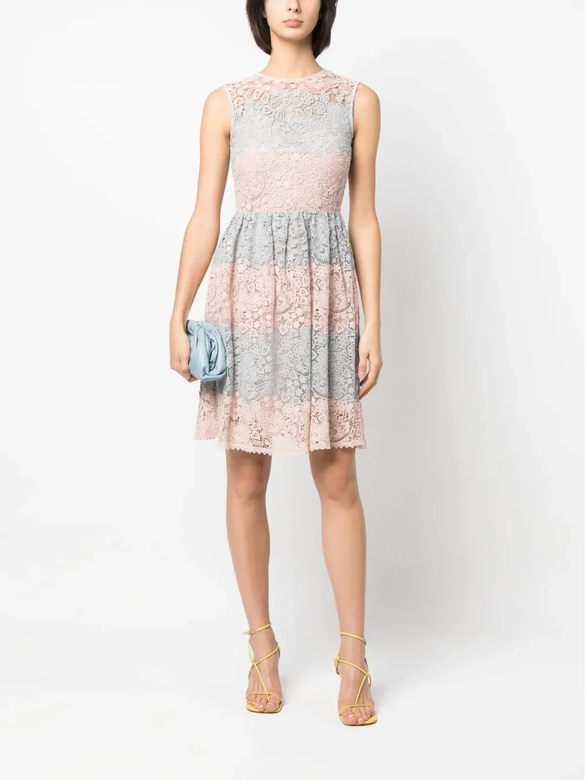 Valentino Garavani Pre-Owned 2000s colour-block lace dress - Pink - 画像2