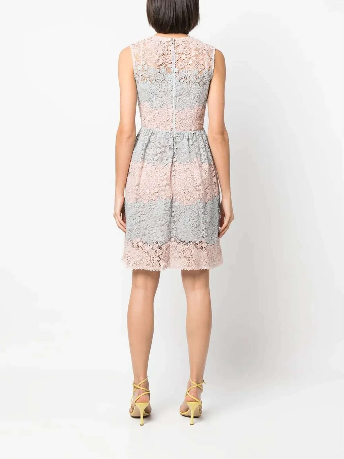 Valentino Garavani Pre-Owned 2000s colour-block lace dress - Pink - 画像4
