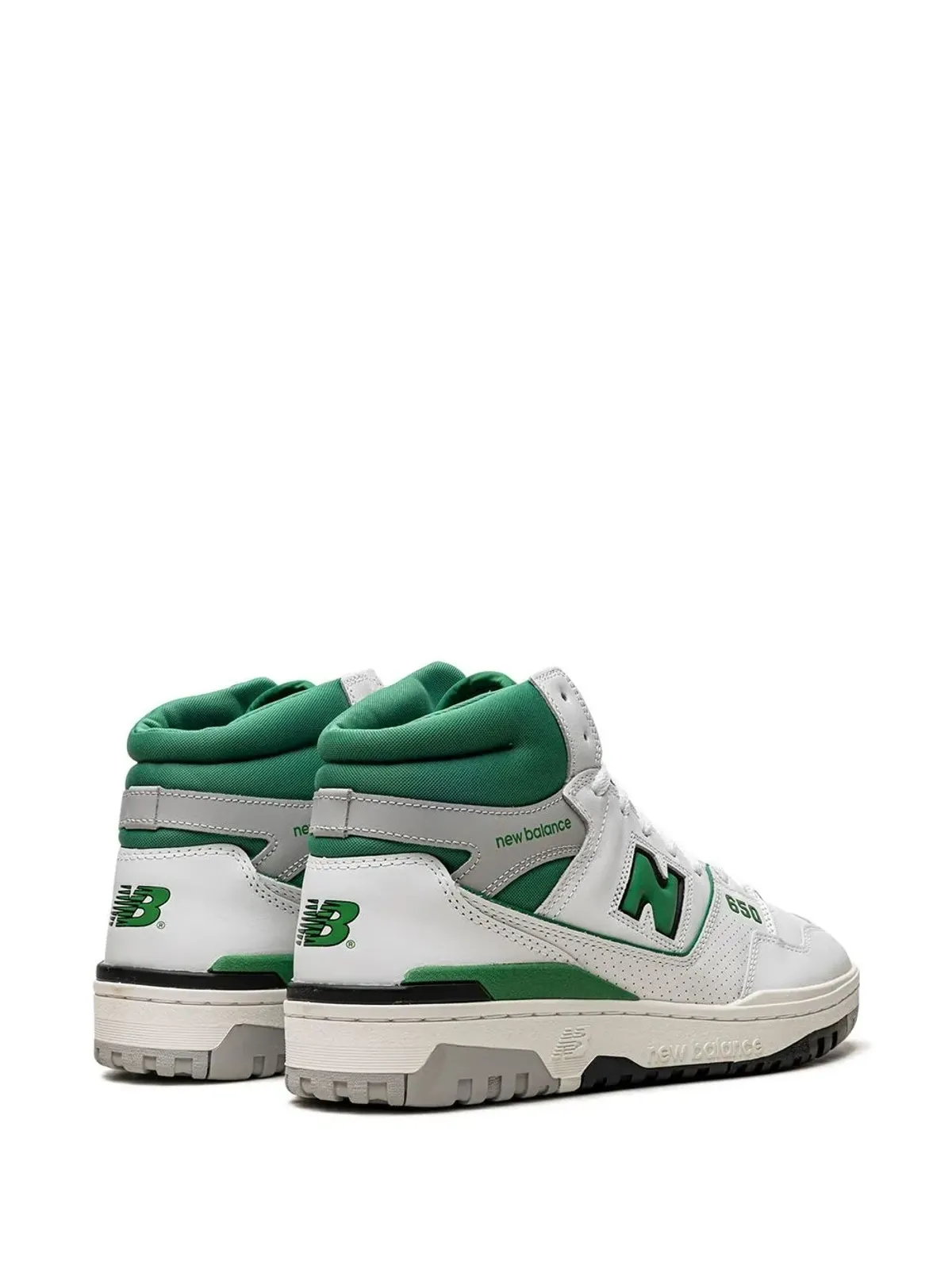 New Balance ホワイト/グリーン ハイカットスニーカー - 画像3