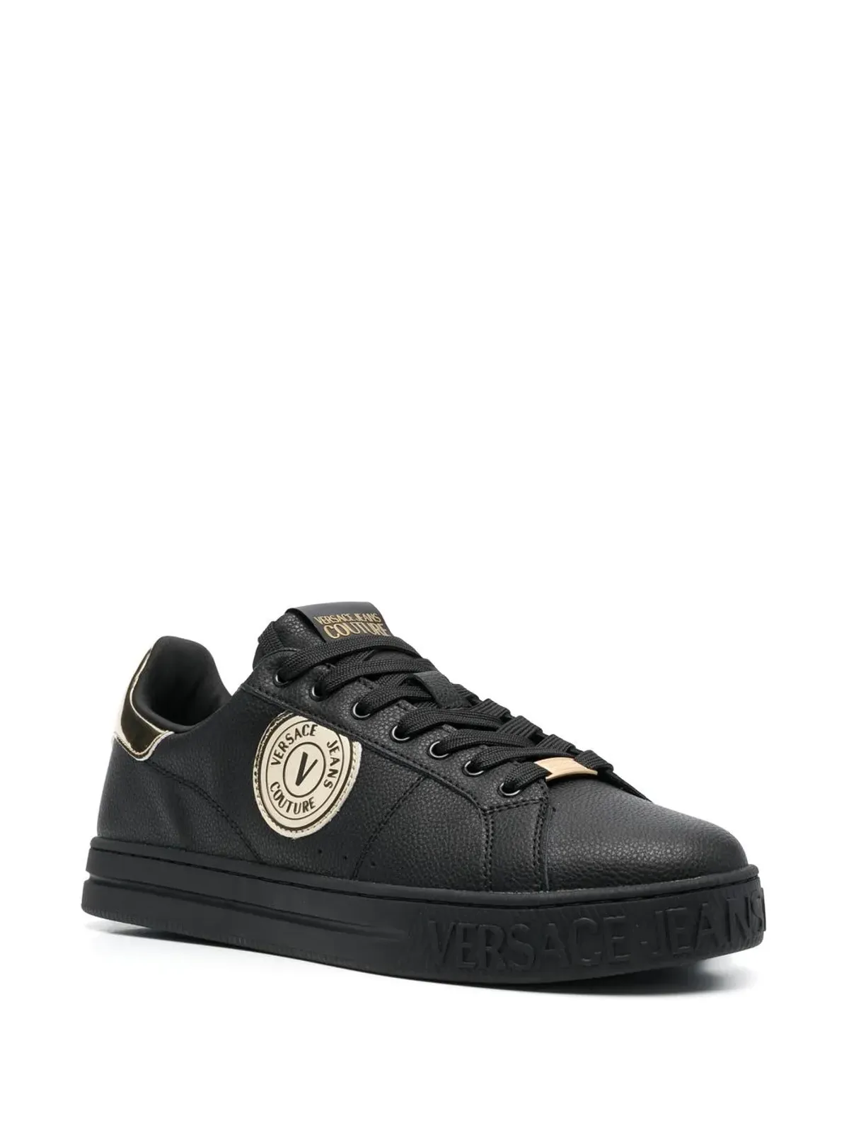 Versace Jeans Couture ロゴパッチ ロー・トップ スニーカー - ブラック - 画像2