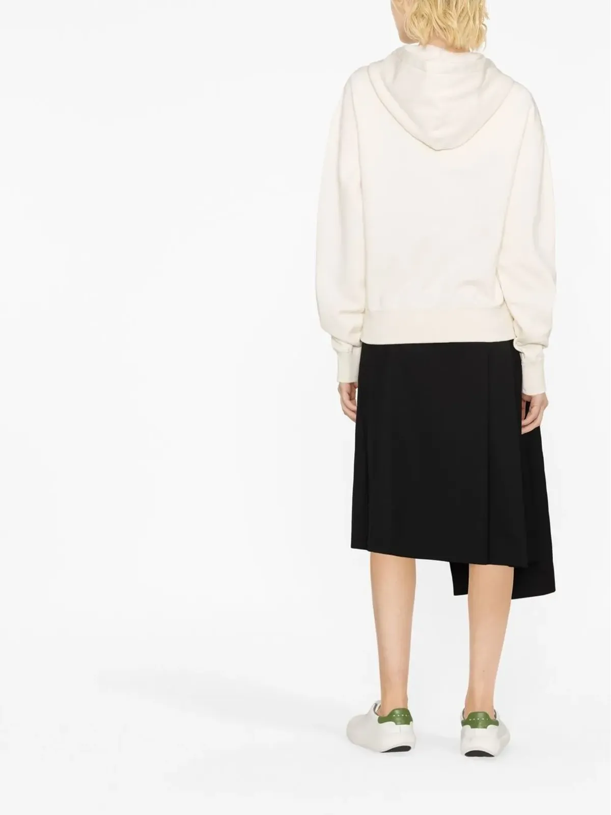 Jil Sander ロゴパッチ ドローストリング フード付きパーカー - 画像4