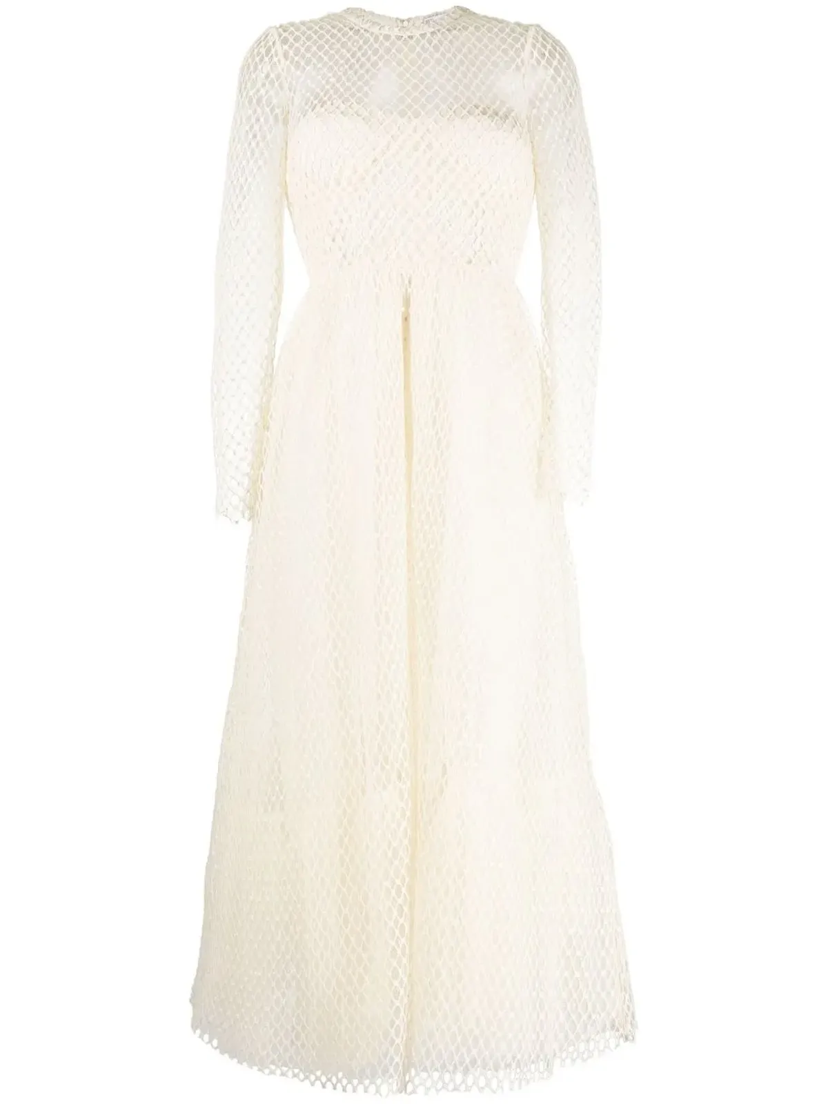 RED Valentino メッシュ長袖ミディドレス - 画像1