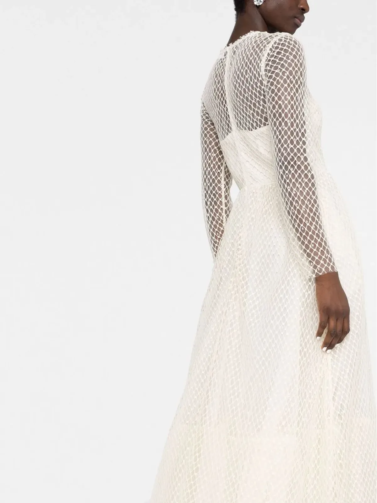 RED Valentino メッシュ長袖ミディドレス - 画像5