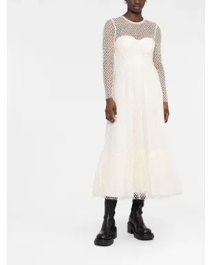 RED Valentino メッシュ長袖ミディドレス - サムネイル2