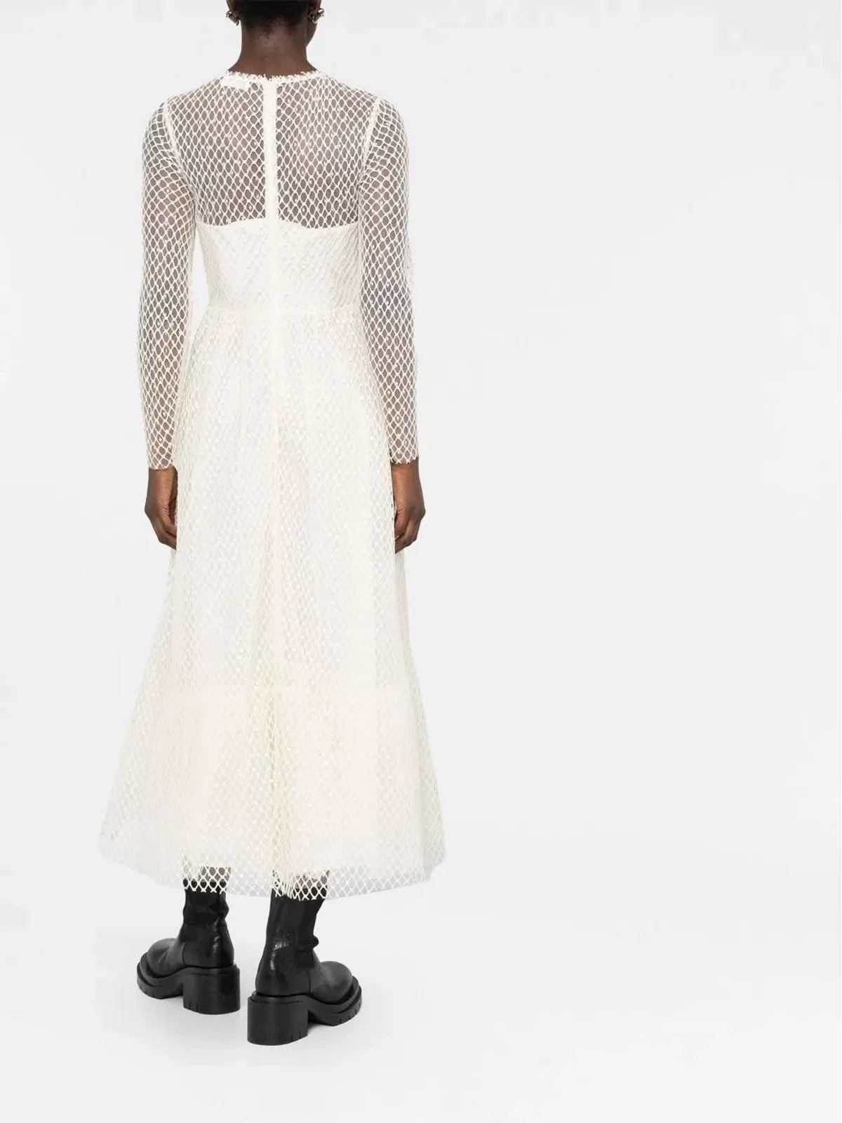 RED Valentino メッシュ長袖ミディドレス - 画像4