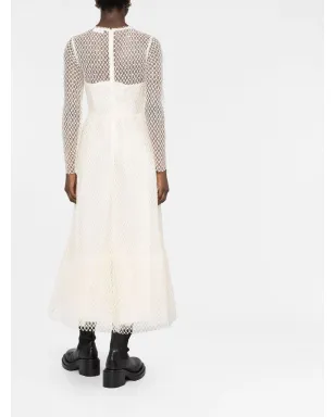 RED Valentino メッシュ長袖ミディドレス - サムネイル4