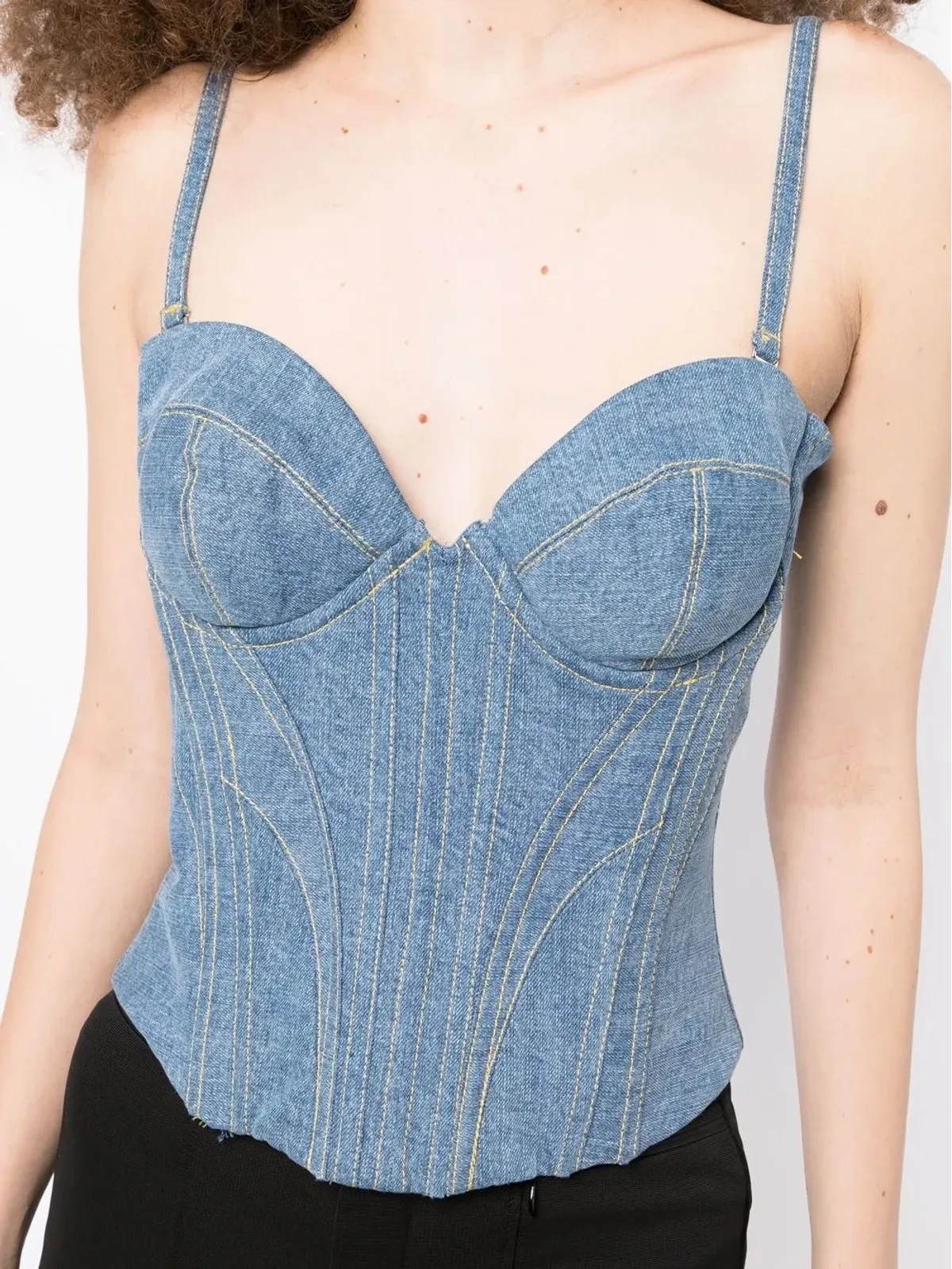 Fleur Du Mal デニム バスティエ トップ - 画像5