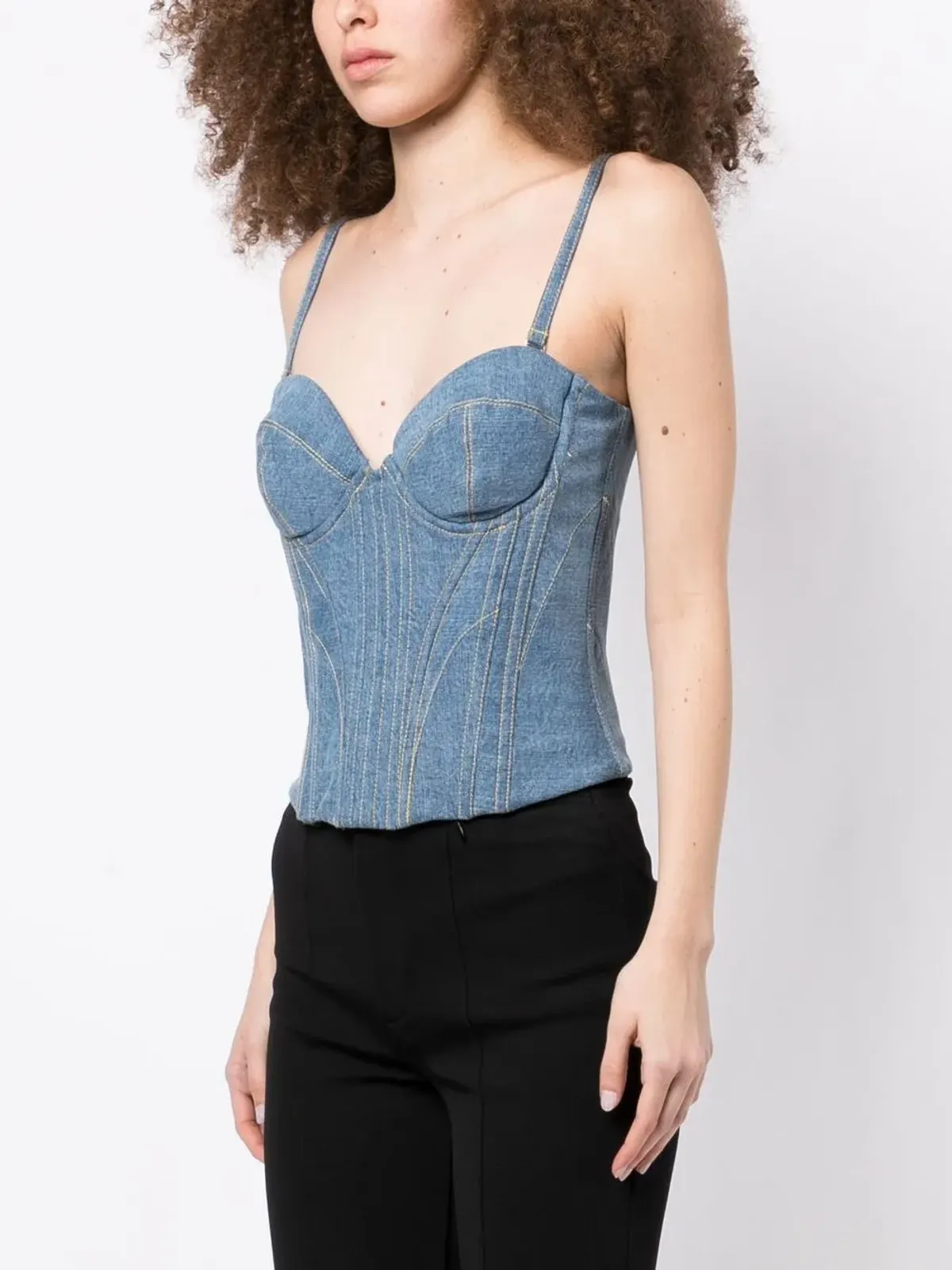 Fleur Du Mal デニム バスティエ トップ - 画像3