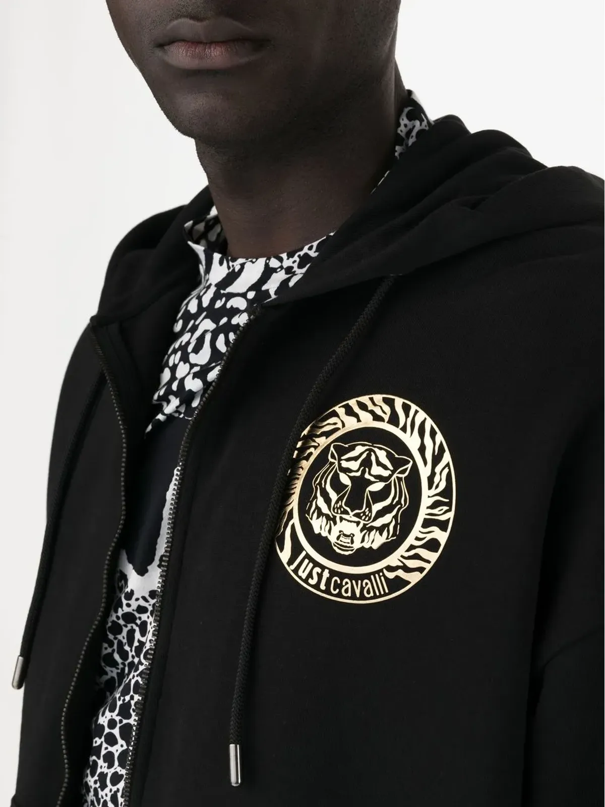 Just Cavalli ロゴプリント コットン フーディ - 画像5