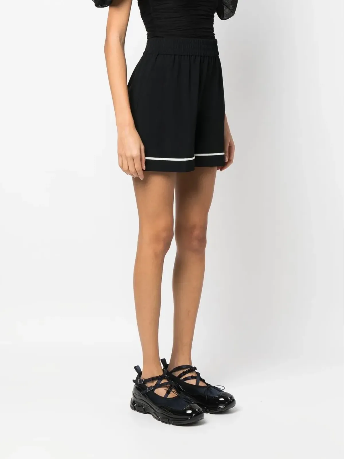 RED Valentino ウエストゴム入りの太もも丈ショートパンツ - 画像3