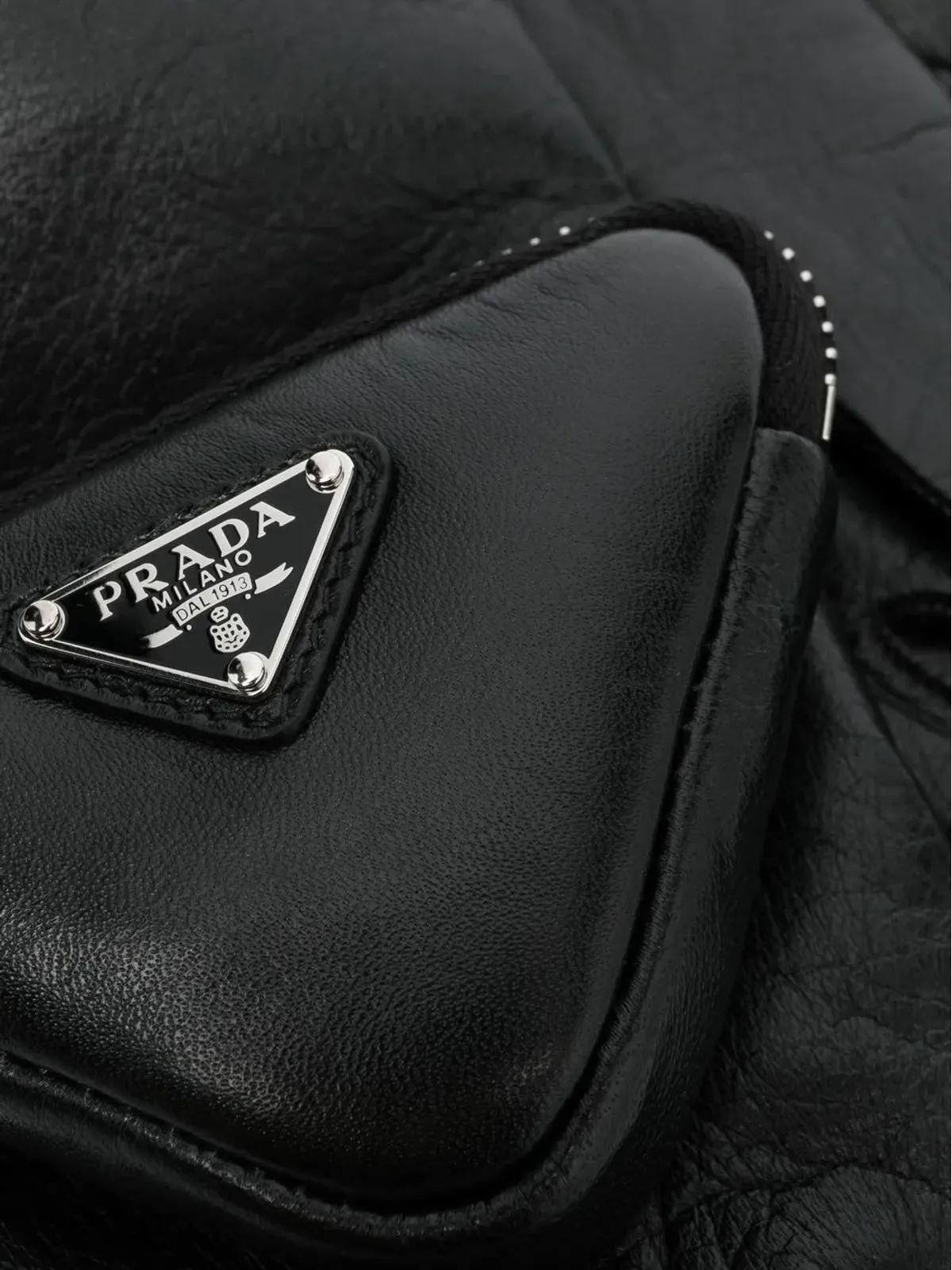 Prada ジップポケット付きレザーグローブ - 画像2